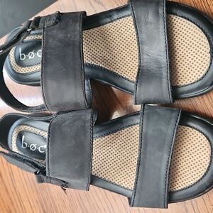 BOC Black Leather Women's Sandals 7